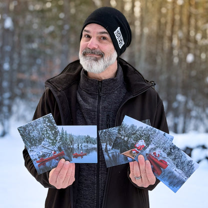 Santa in a Canoe 5-Pack: 'Nice' Holiday Greeting Cards